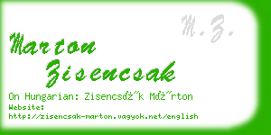 marton zisencsak business card